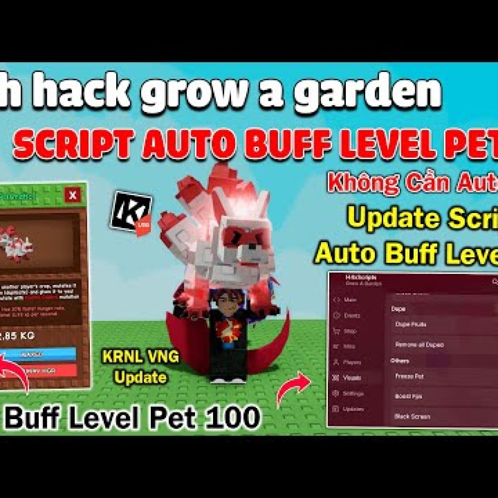 Hack kịch bản Grow a Garden: auto bug pet lên cấp 75 trong 15 phút Hack kịch bản Grow a Garden: auto bug pet lên cấp 75 trong 15 phút