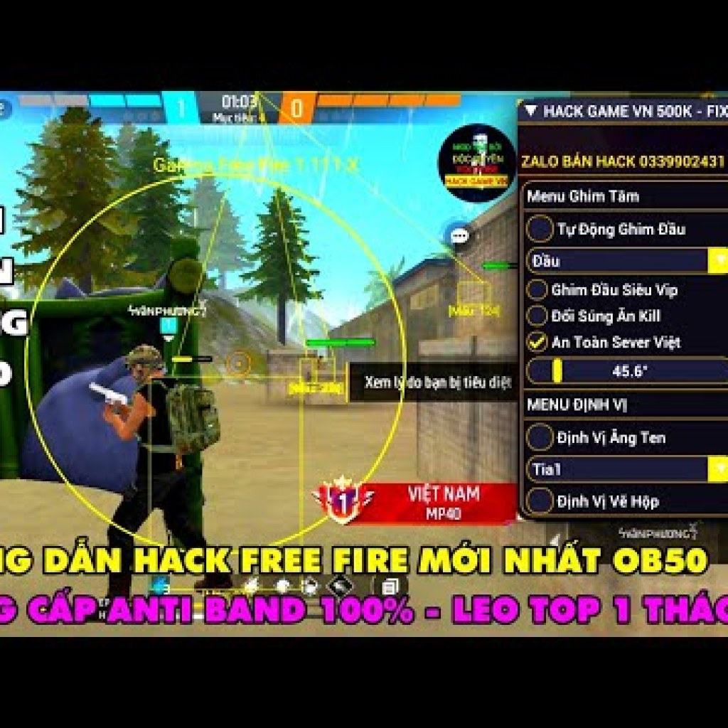 Hack Free Fire OB50: Mod Menu FF Việt, Auto Headshot 100% Hack Free Fire OB50: Mod Menu FF Việt, Auto Headshot 100%