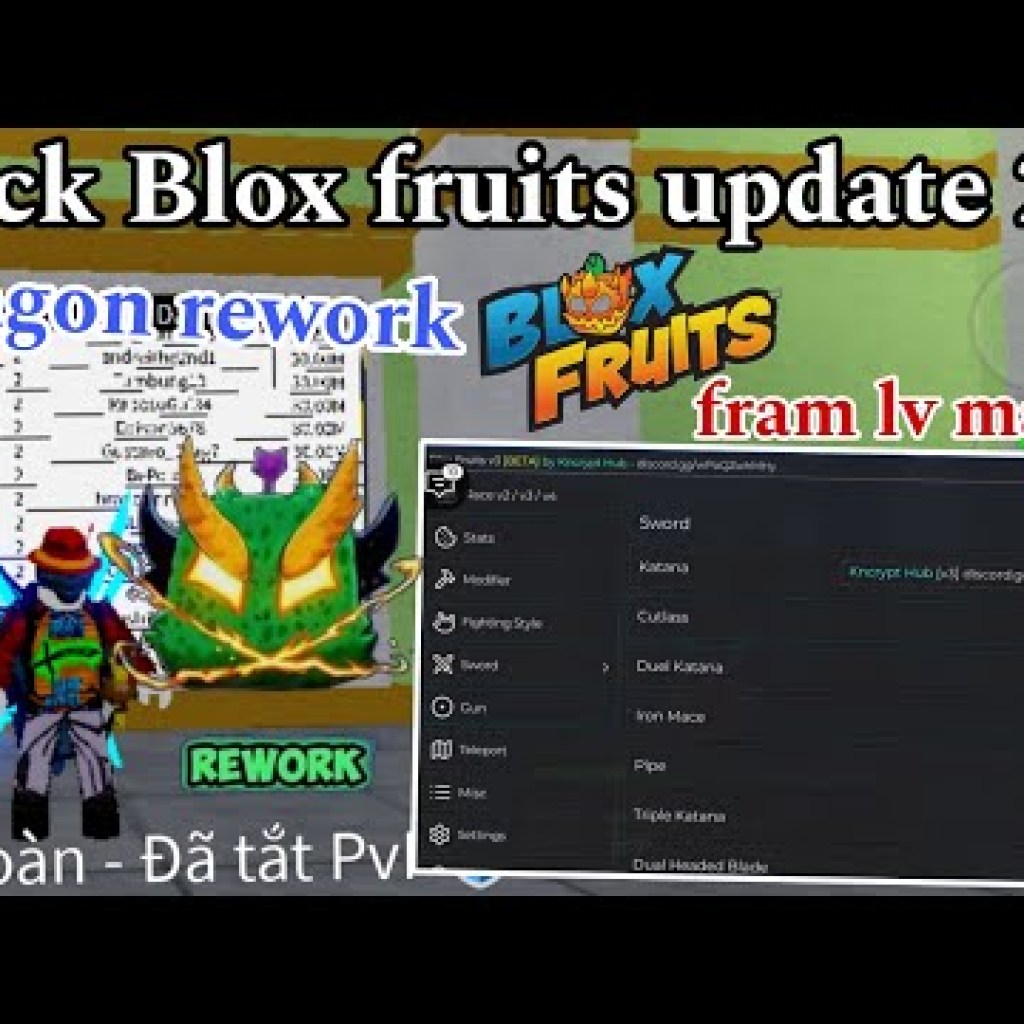 Hướng dẫn Hack Roblox Blox fruits update 22 Dragon rework trên điện thoại với script fram lever đảo mới Hướng dẫn Hack Roblox Blox fruits update 22 Dragon rework trên điện thoại với script fram lever đảo mới