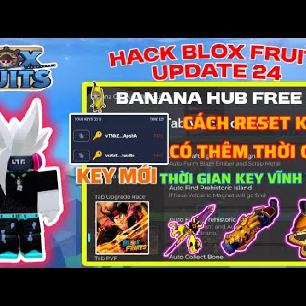 Cách Hack Blox Fruit Update 24 – Banana Hub Premium Miễn Phí và Lấy Thời Gian Key TBoy Roblox Cách Hack Blox Fruit Update 24 – Banana Hub Premium Miễn Phí và Lấy Thời Gian Key TBoy Roblox