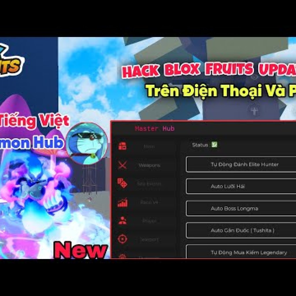 Hướng dẫn hack Blox Fruits Delta và VNG trên điện thoại dành cho người mới với menu Doraemon Hub tiếng Việt Hướng dẫn hack Blox Fruits Delta và VNG trên điện thoại dành cho người mới với menu Doraemon Hub tiếng Việt