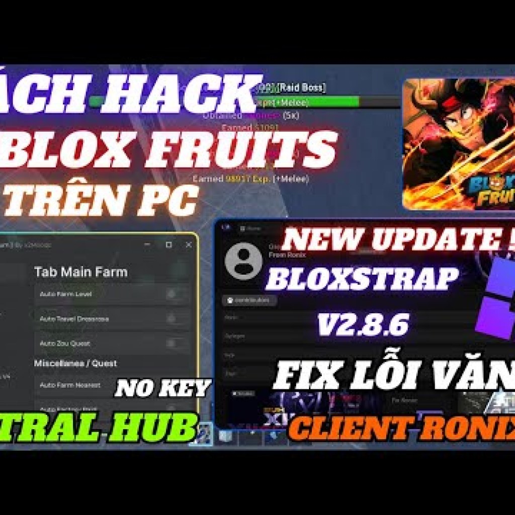 Cách Hack Blox Fruit Trên PC Bằng Client Ronix Mới Nhất: Hướng Dẫn Auto Farm Siêu VIP và Fix Lỗi Inject Menu Cách Hack Blox Fruit Trên PC Bằng Client Ronix Mới Nhất: Hướng Dẫn Auto Farm Siêu VIP và Fix Lỗi Inject Menu