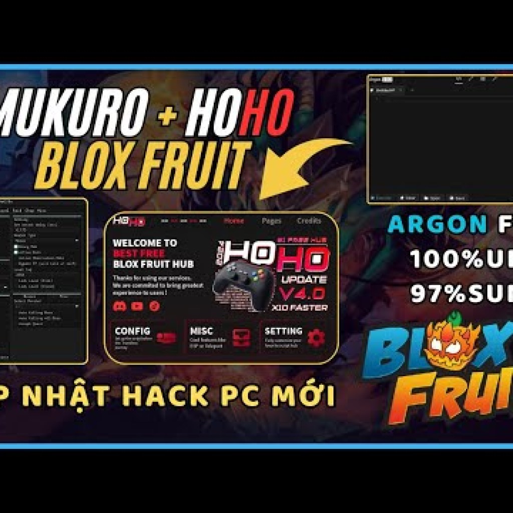 Hướng Dẫn Hack Farm Level và Fast Attack BLOX FRUITS với HoHo và Mukuro Hub trên Máy Tính với Argon Hướng Dẫn Hack Farm Level và Fast Attack BLOX FRUITS với HoHo và Mukuro Hub trên Máy Tính với Argon