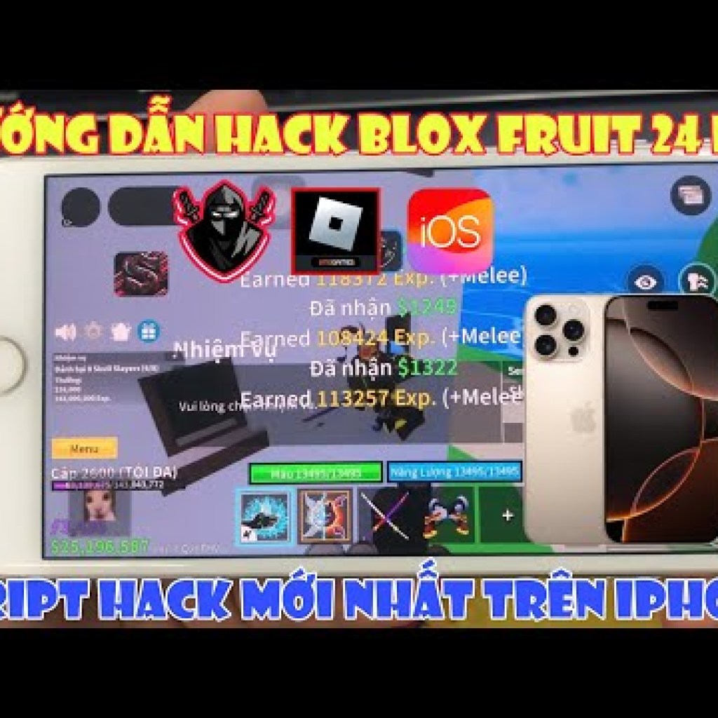 Hướng dẫn hack Blox Fruit 24 VNG trên iPhone – Auto Farm, Level, Beli, Raid, úp tộc V4 Hướng dẫn hack Blox Fruit 24 VNG trên iPhone – Auto Farm, Level, Beli, Raid, úp tộc V4