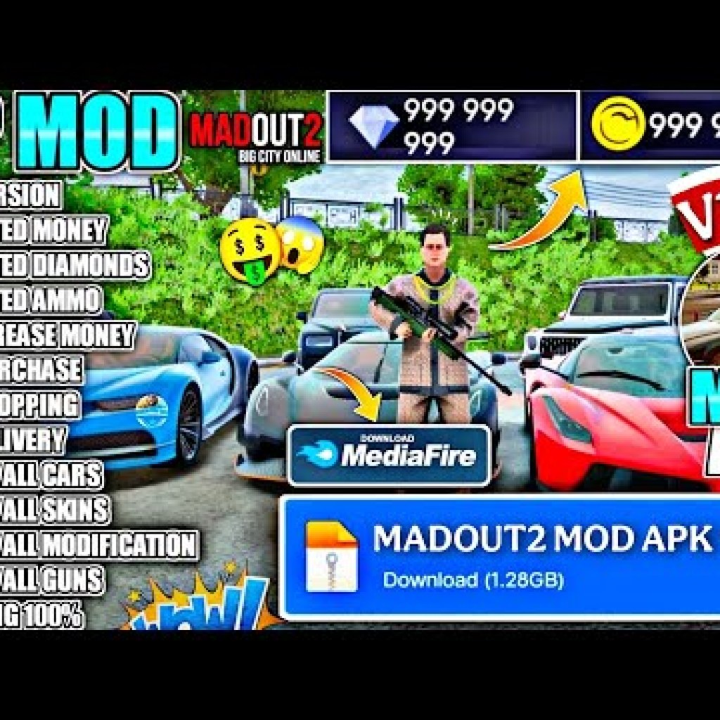 MADOUT2 MOD APK V1701 Tiền Kim Cương Đạn Vô Hạn Mở Khóa Xe 2025 MADOUT2 MOD APK V1701 Tiền Kim Cương Đạn Vô Hạn Mở Khóa Xe 2025