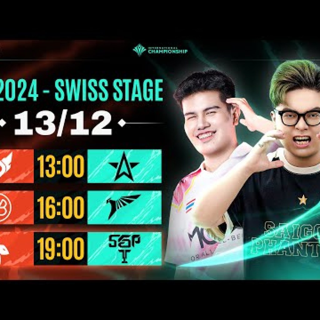 Trận đấu hấp dẫn giữa FS và 1S TLN, BMG và EA, SGP tại Swiss Stage AIC 2024 ngày 1312 Trận đấu hấp dẫn giữa FS và 1S TLN, BMG và EA, SGP tại Swiss Stage AIC 2024 ngày 1312