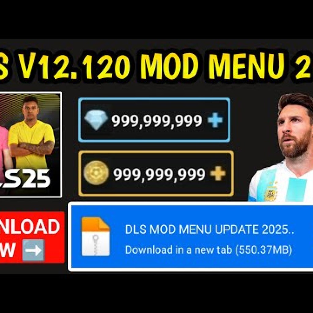 Game Dream League Soccer V12120 Mod Menu 2025 DLS Mod Apk v12120 với Vô số Gems Coins 2025 Game Dream League Soccer V12120 Mod Menu 2025 DLS Mod Apk v12120 với Vô số Gems Coins 2025