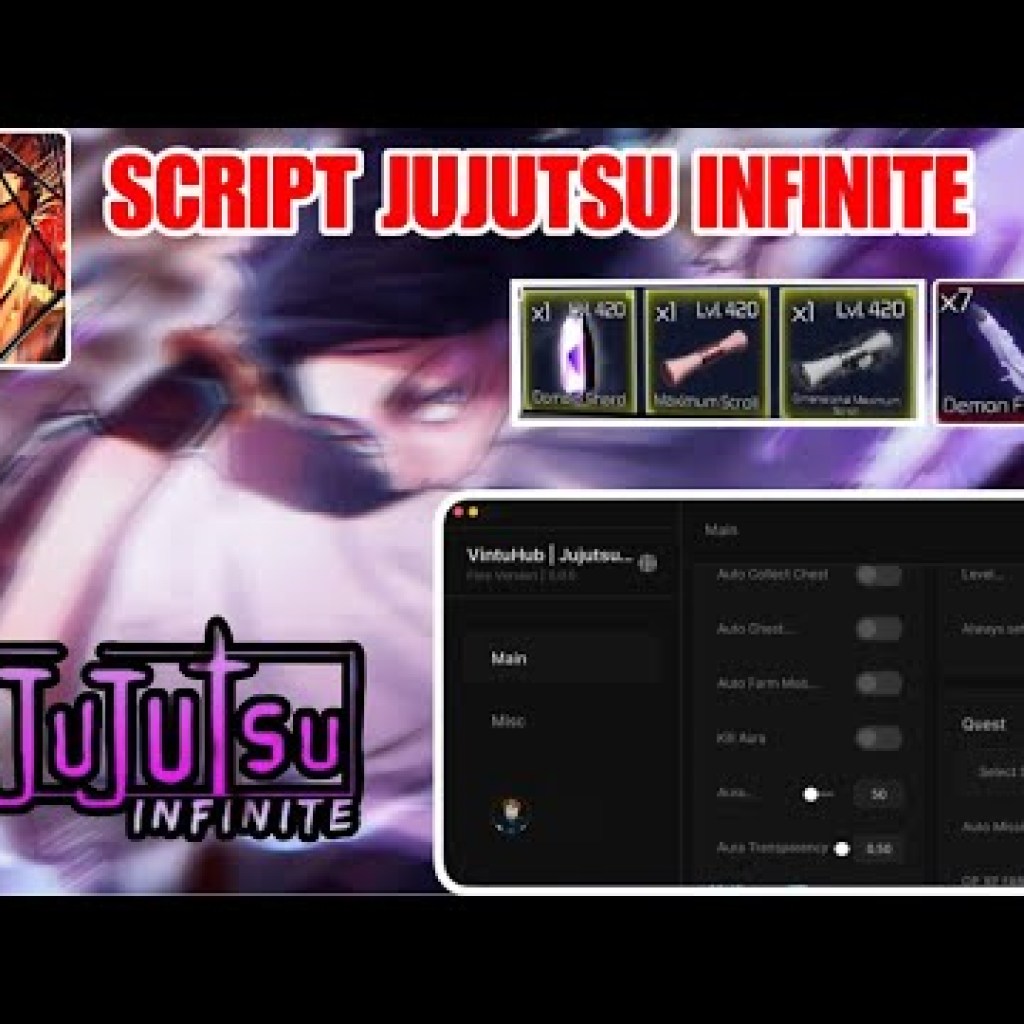 Hướng dẫn Hack Jujutsu Infinite trên điện thoại: Auto Mission, Boss Kill Aura, và Auto Loot Hướng dẫn Hack Jujutsu Infinite trên điện thoại: Auto Mission, Boss Kill Aura, và Auto Loot