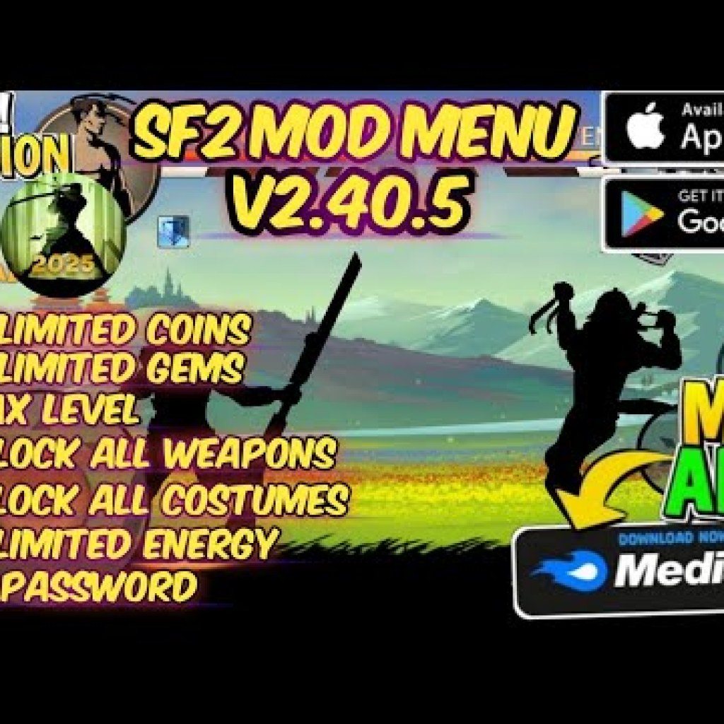 Shadow Fight 2 Mod Apk Menu V2405: Bản cập nhật mới nhất 2025, Mở khóa tất cả, Đạt cấp độ tối đa Shadow Fight 2 Mod Apk Menu V2405: Bản cập nhật mới nhất 2025, Mở khóa tất cả, Đạt cấp độ tối đa
