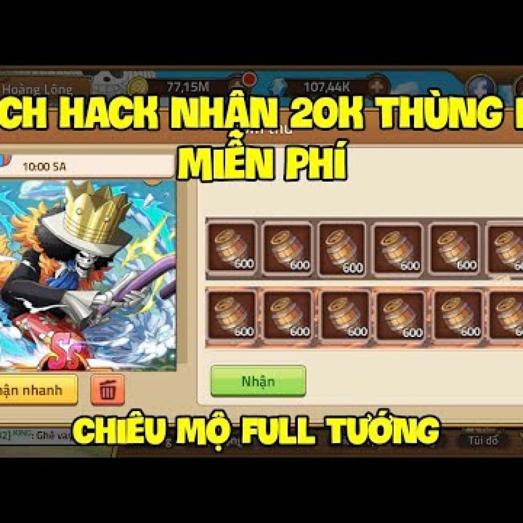 Huyền Thoại Hải Tặc: Cách Hack 15000 Thùng Bia Miễn Phí Mới Nhất 2025 – 100% Thành Công Huyền Thoại Hải Tặc: Cách Hack 15000 Thùng Bia Miễn Phí Mới Nhất 2025 – 100% Thành Công