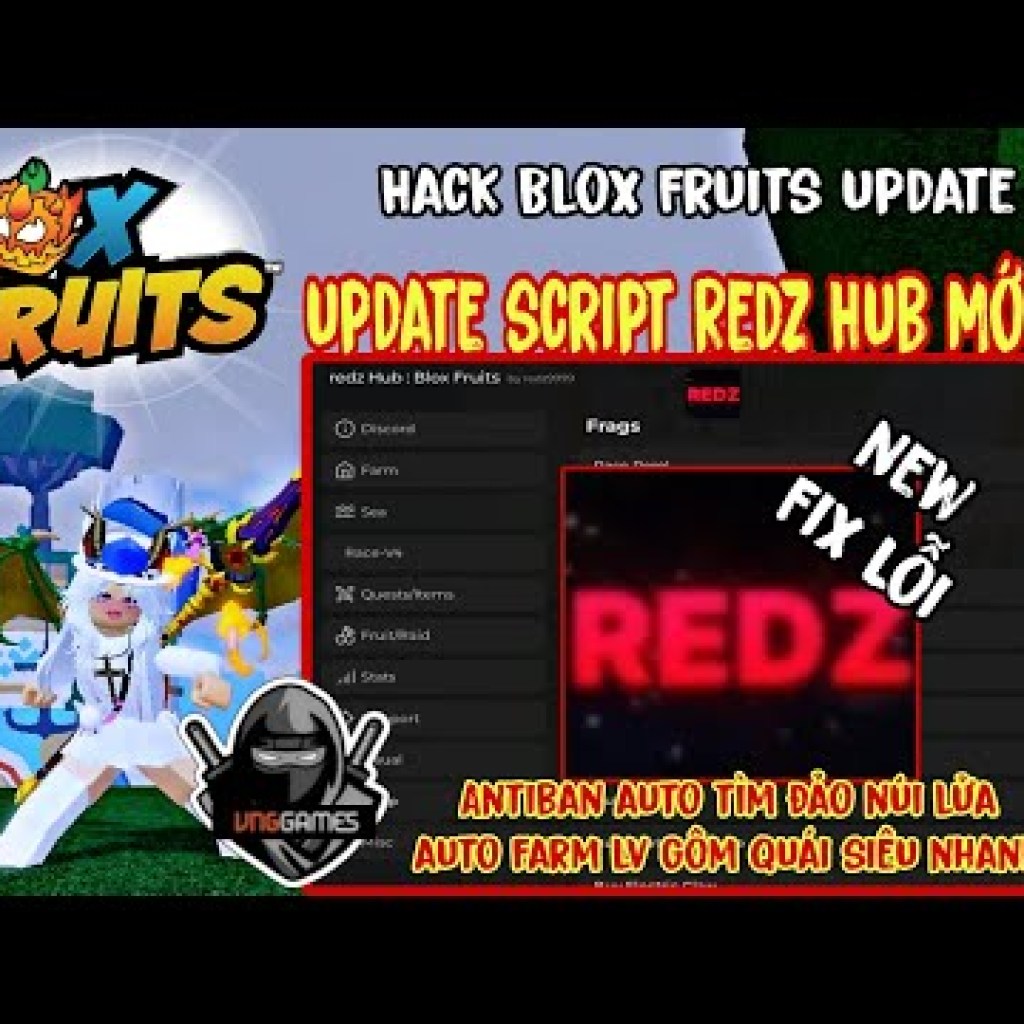 Script Redz Hub Hack Blox Fruits Update: Tự động farm Level Gôm Quái và treo farm Đảo Núi Lửa, đảm bảo Antiban Script Redz Hub Hack Blox Fruits Update: Tự động farm Level Gôm Quái và treo farm Đảo Núi Lửa, đảm bảo Antiban