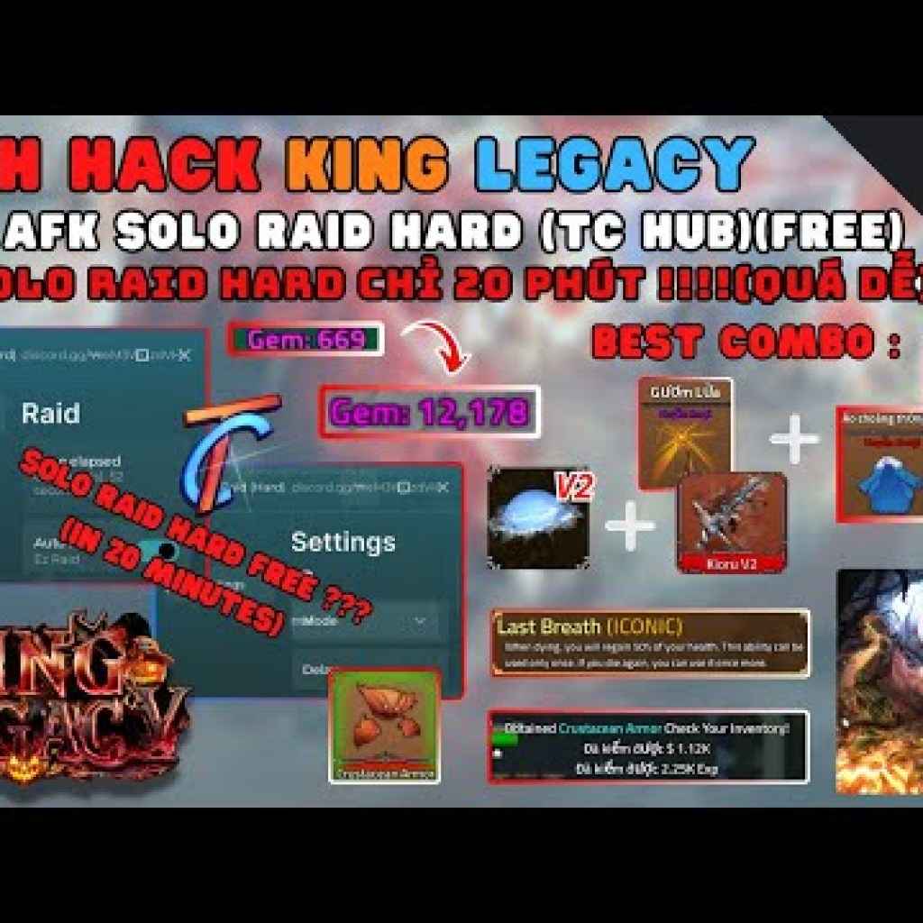 Cách Hack King Legacy Mới Nhất: Solo Raid Hard 20 Phút Dễ Dàng Với Script TC Hub Hack Roblox Rum Hub Cách Hack King Legacy Mới Nhất: Solo Raid Hard 20 Phút Dễ Dàng Với Script TC Hub Hack Roblox Rum Hub