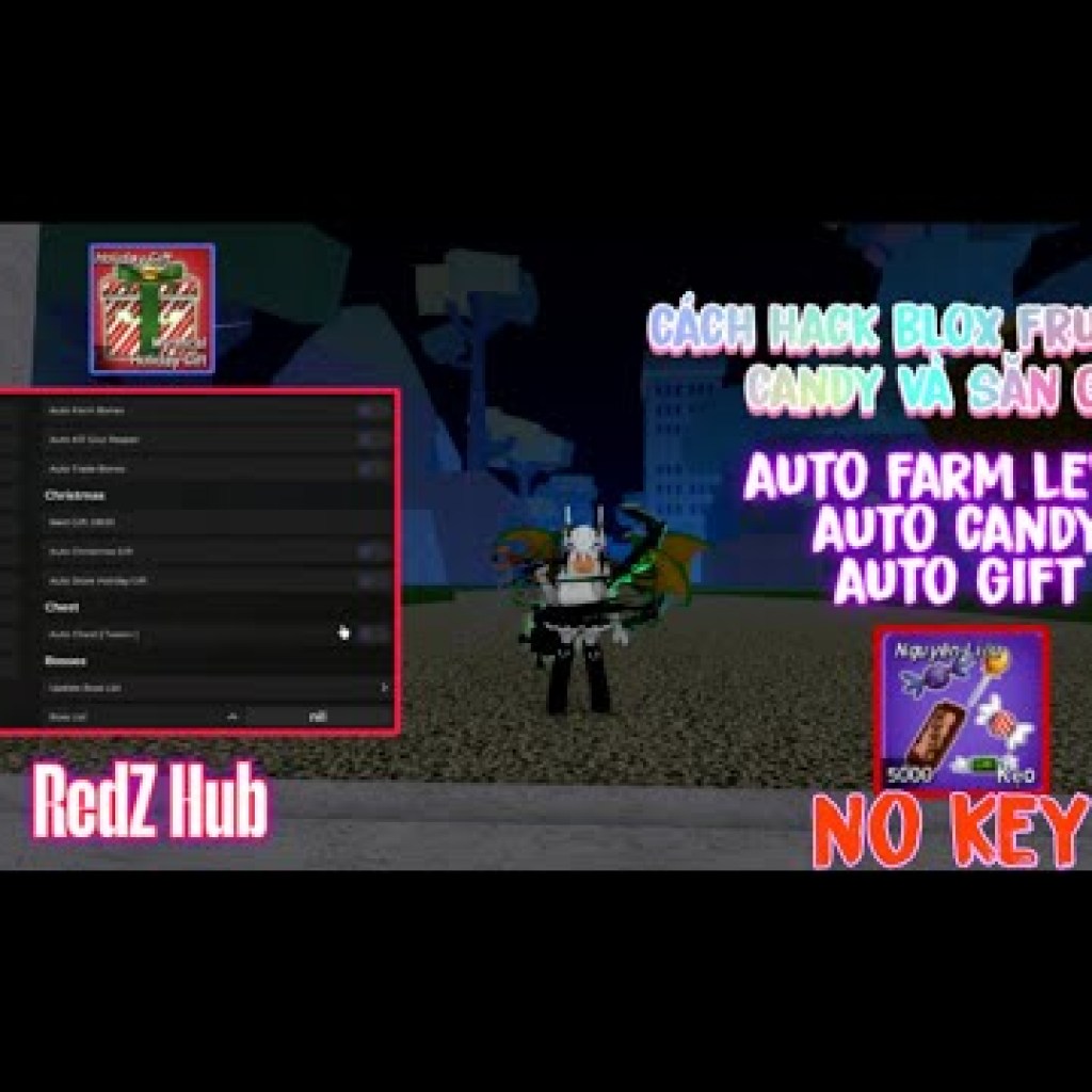 Hướng dẫn Hack Blox Fruit: Tự động cày Candy và săn Gift với RedZ Hub – Không cần Key Hướng dẫn Hack Blox Fruit: Tự động cày Candy và săn Gift với RedZ Hub – Không cần Key