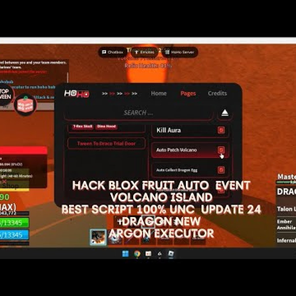 Cách Hack Event Volcano Update 24 Dragon Blox Fruit Roblox với Argon 100 UNC và HohoHub Cách Hack Event Volcano Update 24 Dragon Blox Fruit Roblox với Argon 100 UNC và HohoHub