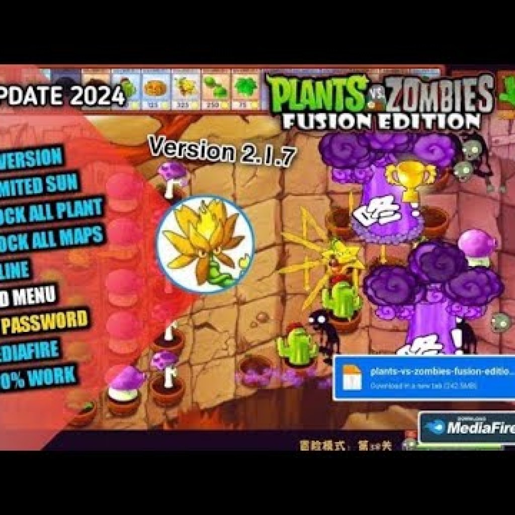 Phiên bản mới nhất 217 của PLANTS VS ZOMBIES FUSION EDITION MOD APK – UNLIMITED SUN và UNLOCK ALL PLANTS Phiên bản mới nhất 217 của PLANTS VS ZOMBIES FUSION EDITION MOD APK – UNLIMITED SUN và UNLOCK ALL PLANTS
