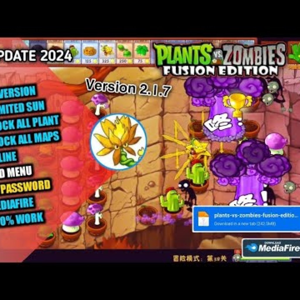 PLANTS VS ZOMBIES FUSION EDITION MOD APK PHIÊN BẢN MỚI NHẤT 217 l UNLIMITED SUN l MỞ KHÓA TẤT CẢ CÂY CẢNH PLANTS VS ZOMBIES FUSION EDITION MOD APK PHIÊN BẢN MỚI NHẤT 217 l UNLIMITED SUN l MỞ KHÓA TẤT CẢ CÂY CẢNH