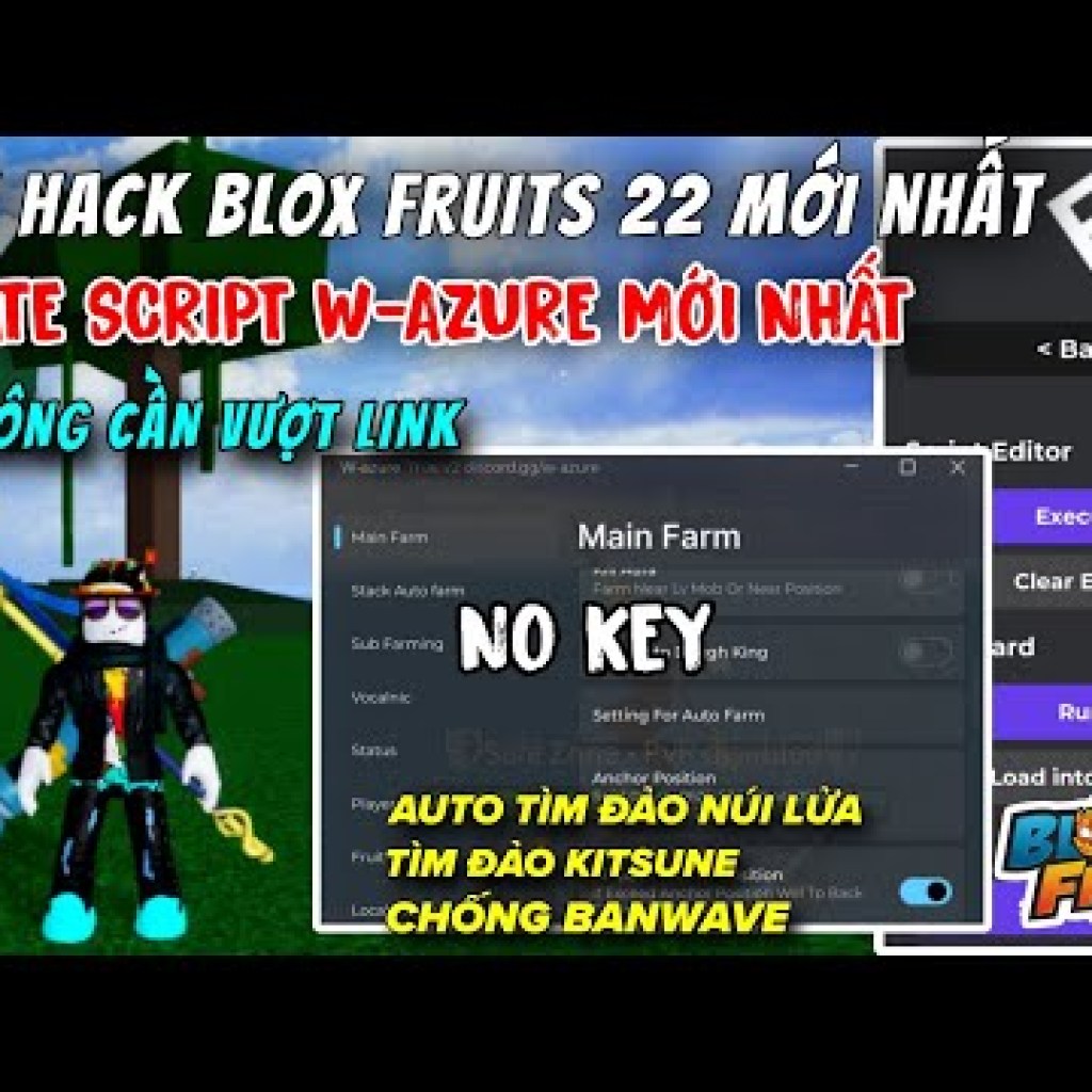 Hướng dẫn cài đặt Hack Blox Fruits 22 mới nhất với WAzure Auto Farm và Kitsune dễ dàng tìm đảo núi lửa Hướng dẫn cài đặt Hack Blox Fruits 22 mới nhất với WAzure Auto Farm và Kitsune dễ dàng tìm đảo núi lửa