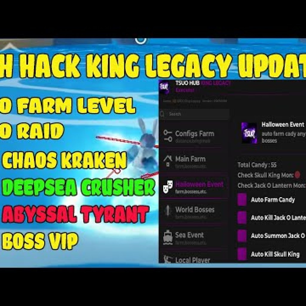 Hướng dẫn hack King Legacy Update 71 trên điện thoại – Menu VIP mới, Auto Farm, RAID SEA KING, ESP không cần key Hướng dẫn hack King Legacy Update 71 trên điện thoại – Menu VIP mới, Auto Farm, RAID SEA KING, ESP không cần key