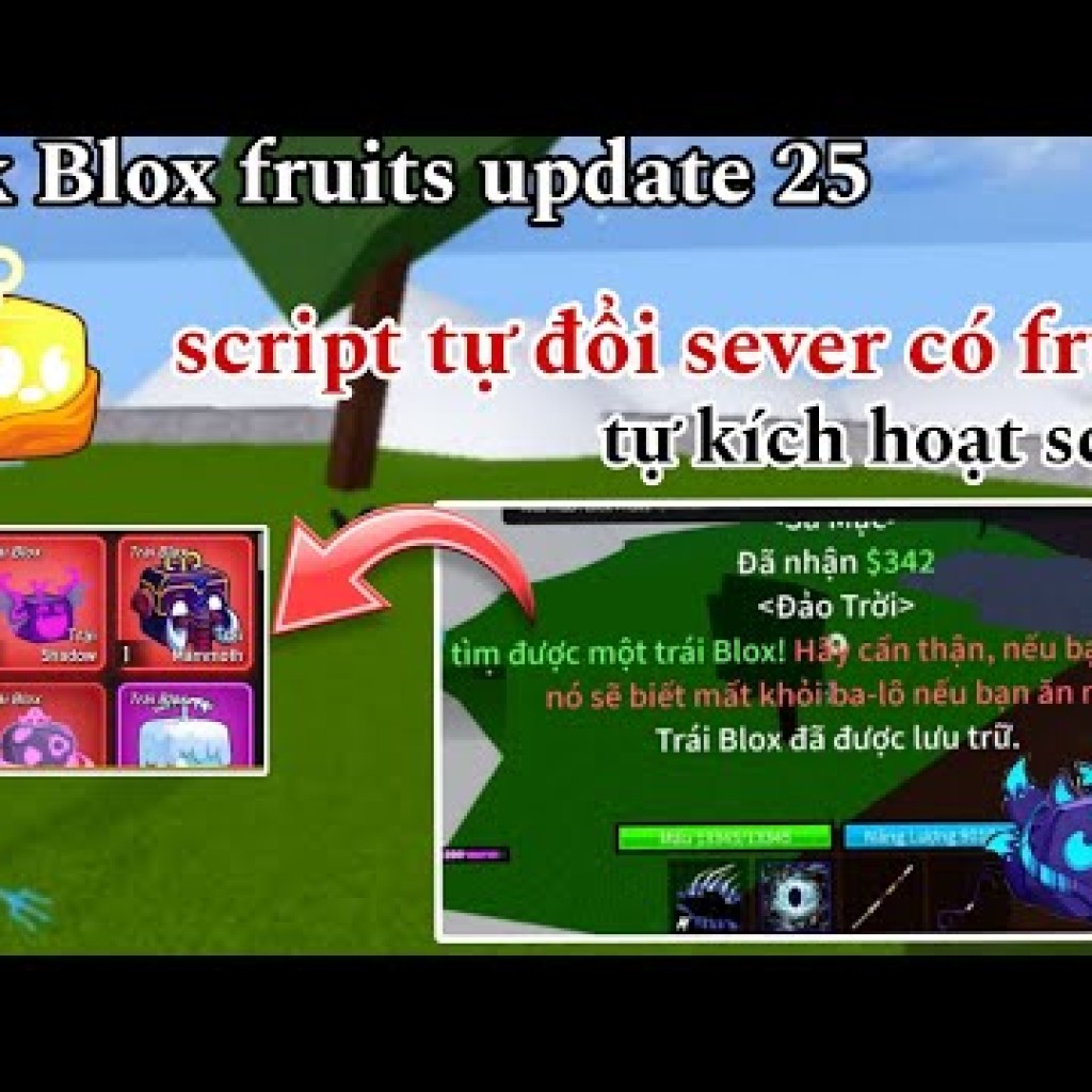 Hướng dẫn hack tìm fruits tự đổi server và kích hoạt script blox fruits update 25 Hướng dẫn hack tìm fruits tự đổi server và kích hoạt script blox fruits update 25