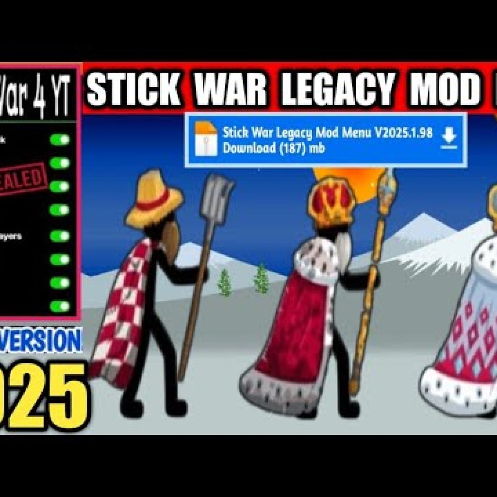 Cập nhật 2025: Mod Menu Stick War Legacy, Đơn vị nhỏ gọn, Vua Razek Cập nhật 2025: Mod Menu Stick War Legacy, Đơn vị nhỏ gọn, Vua Razek