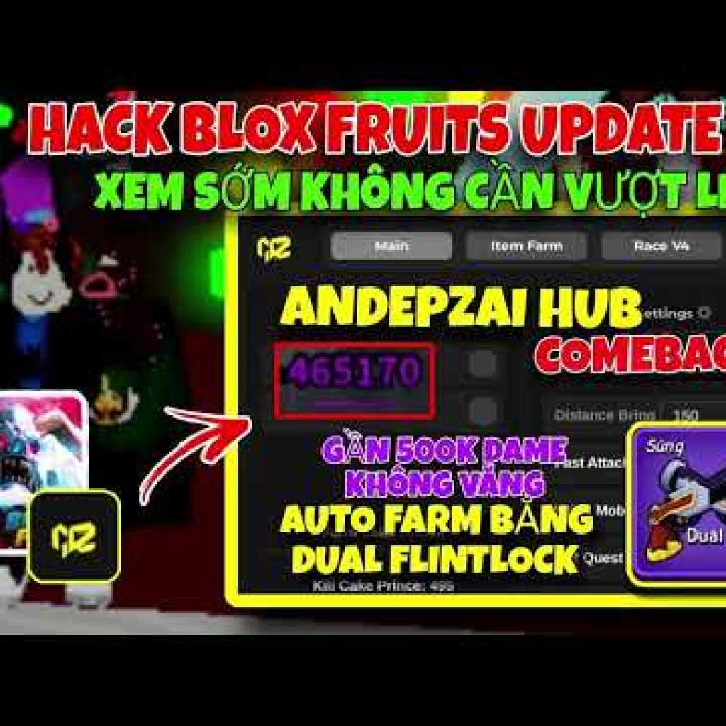 Hướng dẫn Hack Andepzai Hub Farm Dual Flintlock siêu hiệu quả, sát thương lên đến 500K dame, không bị văng 1s, tiêu diệt Boss một cách dễ dàng trong Blox Fruit UP23 Hướng dẫn Hack Andepzai Hub Farm Dual Flintlock siêu hiệu quả, sát thương lên đến 500K dame, không bị văng 1s, tiêu diệt Boss một cách dễ dàng trong Blox Fruit UP23