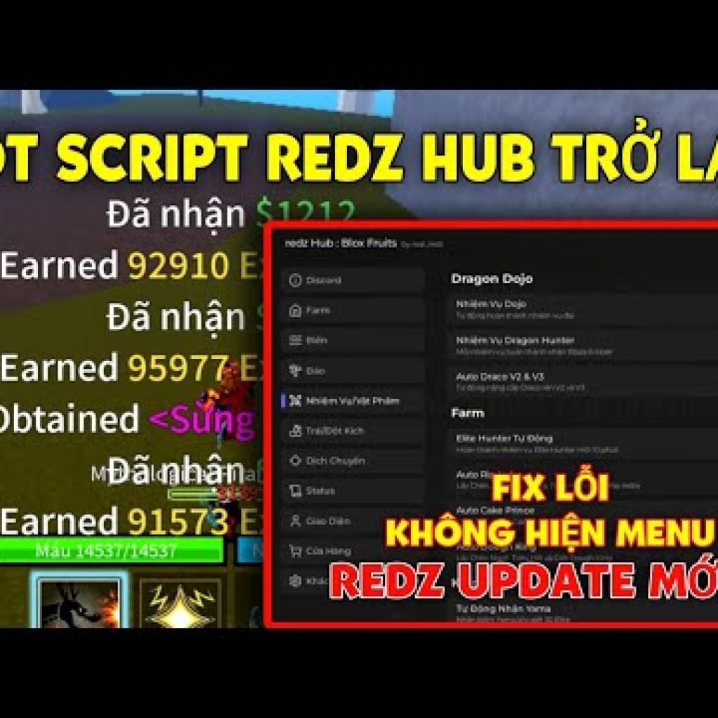 Cách Hack Blox Fruits với Redz Hub Script: Hướng dẫn cập nhật mới và khắc phục lỗi không hiển thị menu trên điện thoại Cách Hack Blox Fruits với Redz Hub Script: Hướng dẫn cập nhật mới và khắc phục lỗi không hiển thị menu trên điện thoại