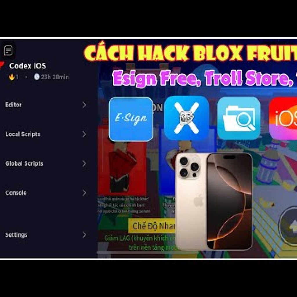 Hướng Dẫn Cài Esign FREE Troll Store Filza Trên IOS: Hack Blox Fruit 24VNG Trên IPHONE Hướng Dẫn Cài Esign FREE Troll Store Filza Trên IOS: Hack Blox Fruit 24VNG Trên IPHONE