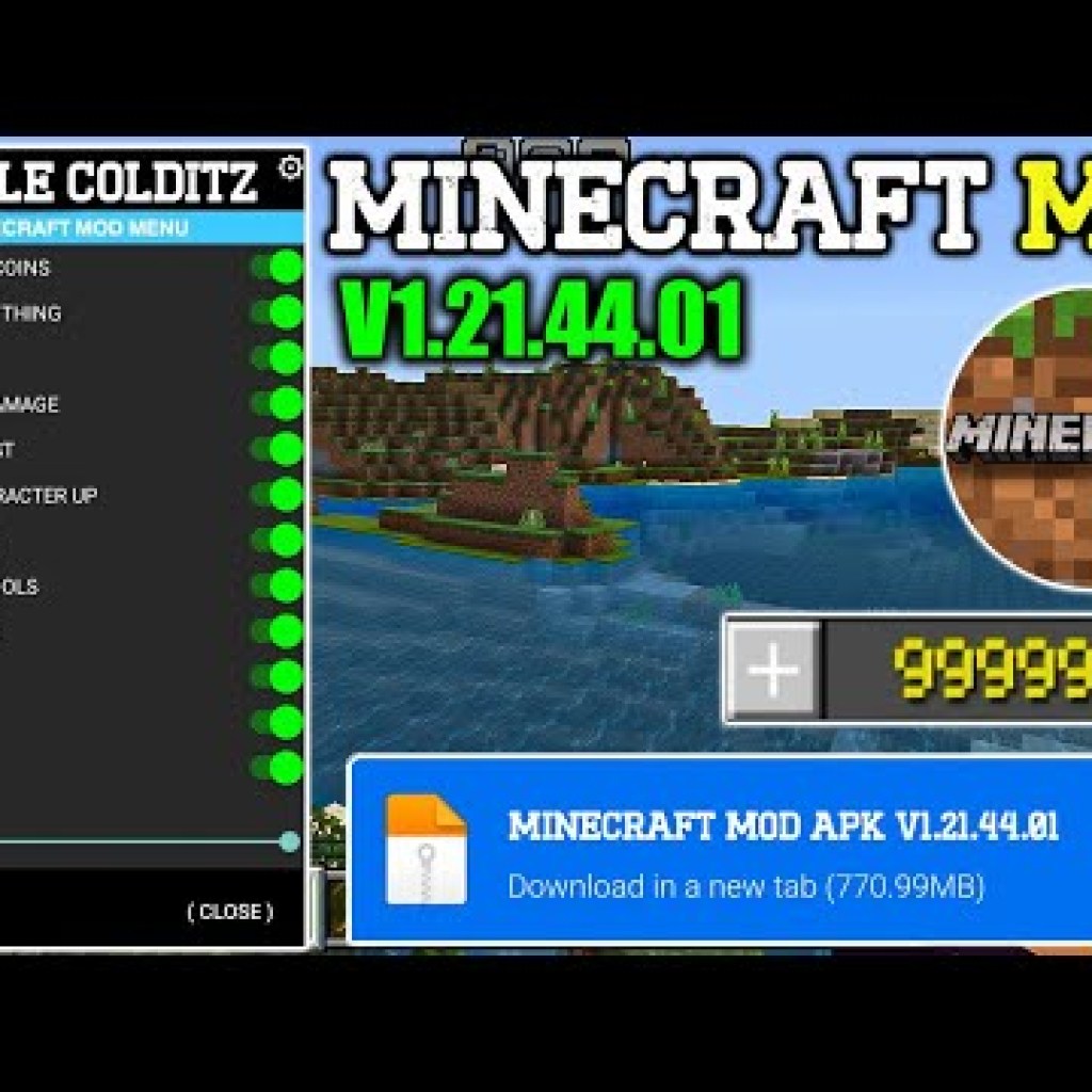 Minecraft Mod Apk v1214401 Không Cần Mật Khẩu: Tiền Vô Hạn, Menu Mod 2024 Minecraft Mod Apk v1214401 Không Cần Mật Khẩu: Tiền Vô Hạn, Menu Mod 2024