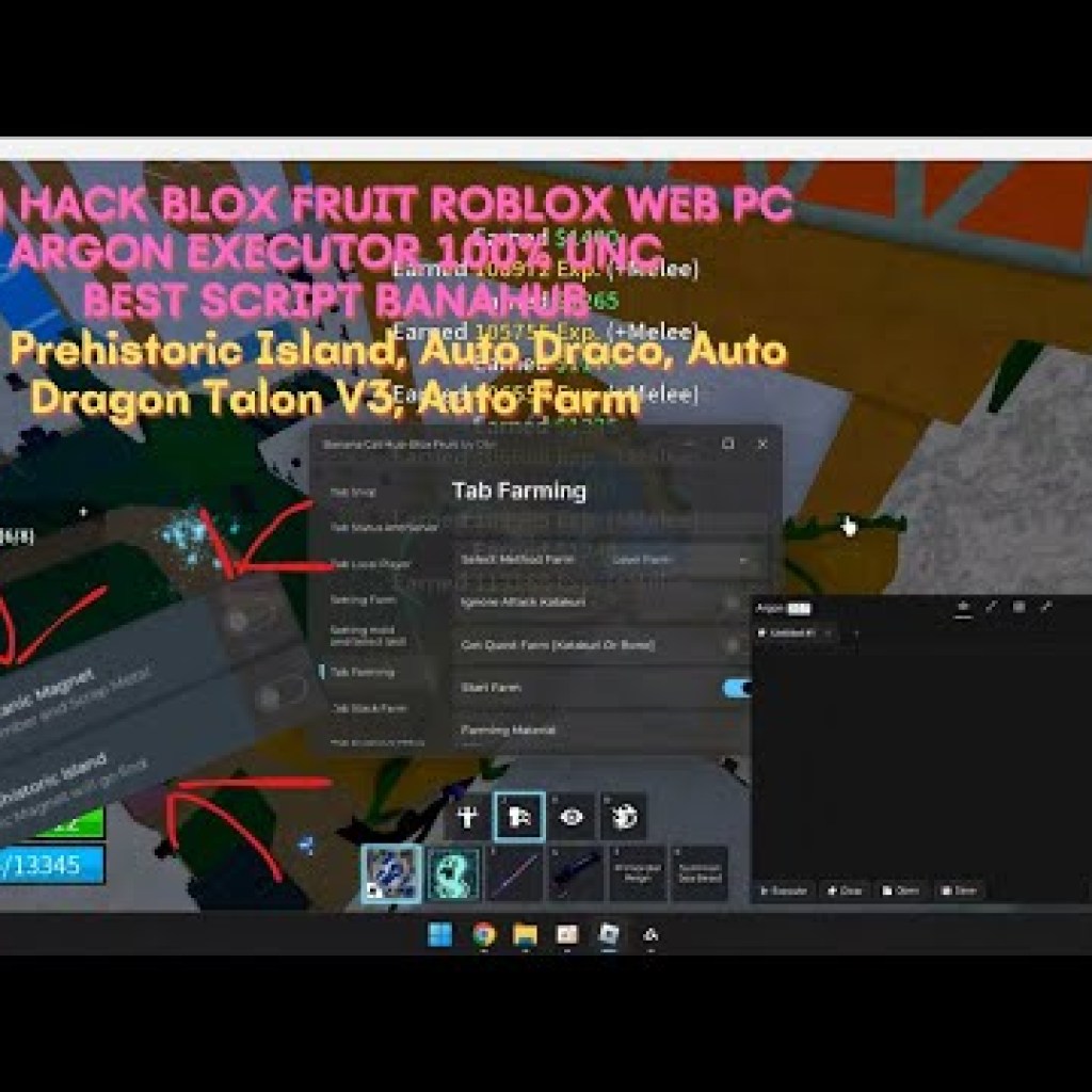 Hướng dẫn Hack Blox Fruit BananaHub Prehistoric và Draco tự động trên PC với Argon 100 UNC Hướng dẫn Hack Blox Fruit BananaHub Prehistoric và Draco tự động trên PC với Argon 100 UNC