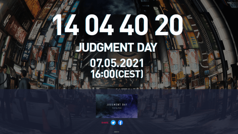 Hay una cuenta atrás en la web de ‘Judgment’ que finalizará el 7 de mayo con un anuncio Hay una cuenta atrás en la web de ‘Judgment’ que finalizará el 7 de mayo con un anuncio