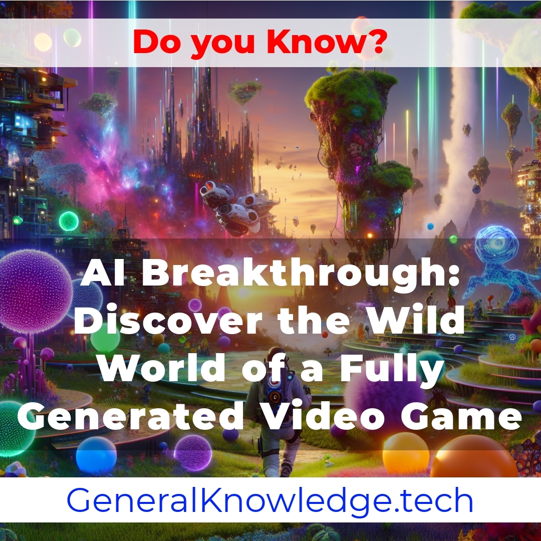 AI Breakthrough: Discover the Wild World of a Fully Generated Video Game AI Breakthrough: Discover the Wild World of a Fully Generated Video Game