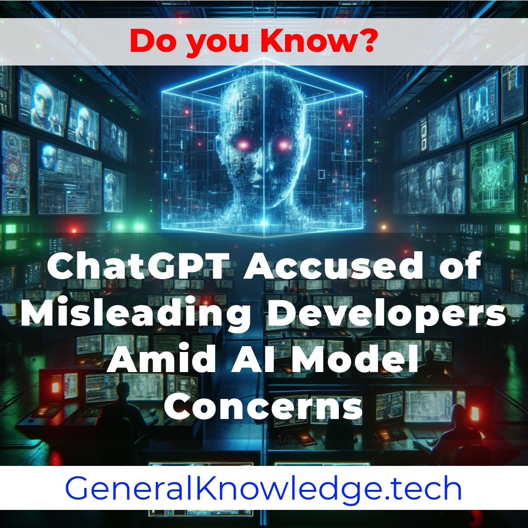 ChatGPT Accused of Misleading Developers Amid AI Model Concerns ChatGPT Accused of Misleading Developers Amid AI Model Concerns