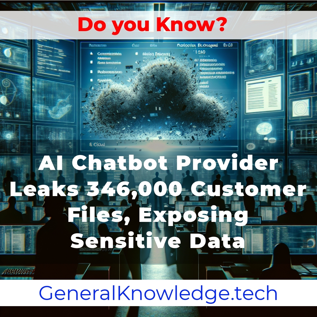 # AI Chatbot Provider Leaks 346,000 Customer Files, Exposing Sensitive Data # AI Chatbot Provider Leaks 346,000 Customer Files, Exposing Sensitive Data