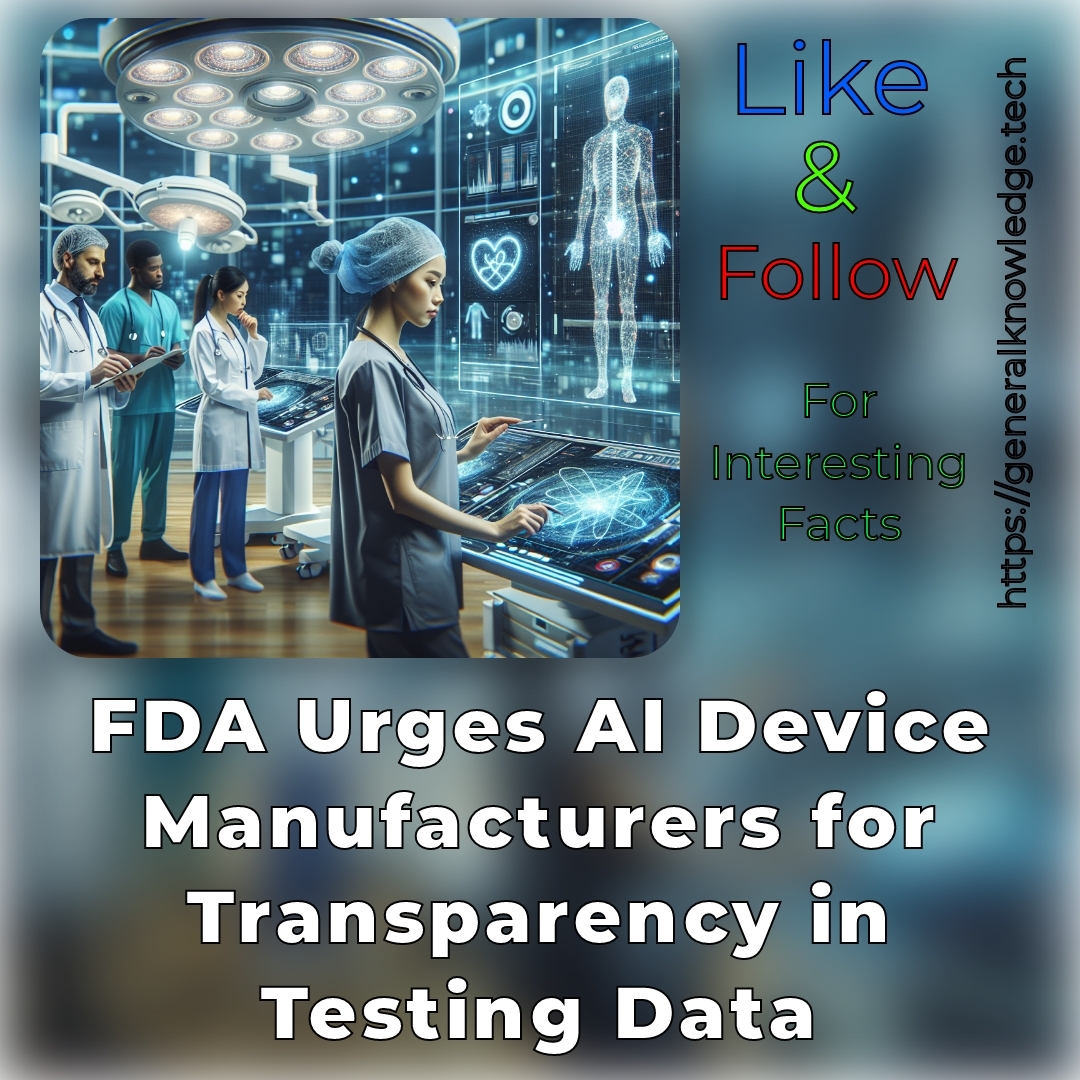 FDA Urges AI Device Manufacturers for Transparency in Testing Data FDA Urges AI Device Manufacturers for Transparency in Testing Data