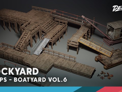 Boatyard VOL.6 – Modular Dockyard (Nanite + Low Poly) UE5.3+VIP Boatyard VOL.6 – Modular Dockyard (Nanite + Low Poly) UE5.3+VIP