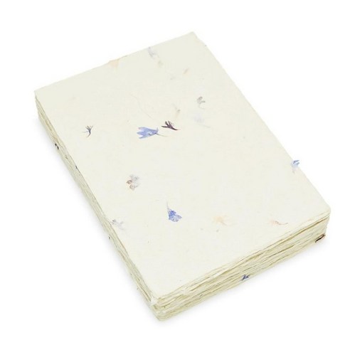핸드메이드 Lokta 카드 스톡 12.7 x 17.8cm 꽃잎 번성하고 데클 엣지가 있는 종이 빈티지 문구류 인쇄 및 장식 초대장용 나무 프리 Lokta 종이 (100장 수레꽃, 100 Sheets