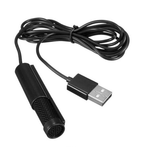 노트북연결마이크 소형 스틱 콘덴서 USB 1.5M 블랙 핀마이크 휴대용 방송용 개인방송, 1개