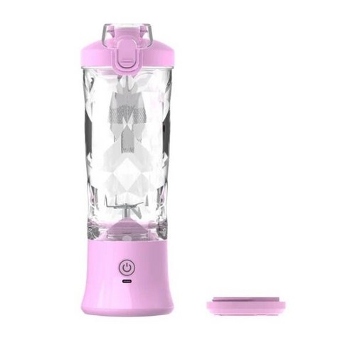 휴대용 믹서기 쉐이크 스무디 탈착식 컵 디자인 USB 충전식 20Oz/600ml Bpa 6 블레이드, 04 purple