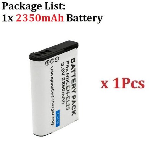 카메라용 B700 P900s EL23 EL23 LED S810c 및 P610 EN 충전기 2350mAh P900 ENEL23 P600 P610s 배터리, 1) 1 Battery