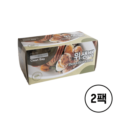 나름살림 위생백, 2팩, 300매입, 소(S)