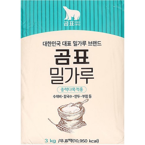 곰표 밀가루 중력다목적용, 3kg, 3개