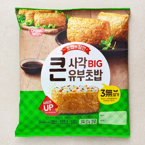 동원 큰사각 유부초밥, 378g, 1개