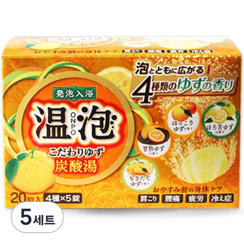 온포 유자 탄산발포 입욕제, 900g, 3개