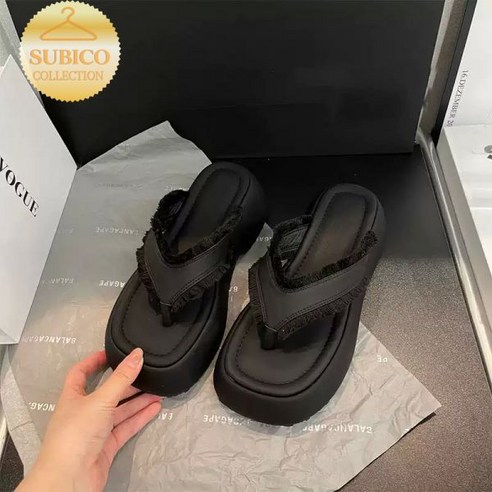 슈비코 한예슬 슬리퍼 플립플랍 김나영 샌들 쿠션 여성 엑스 실버 플리플랍 통굽 5CM 7CM