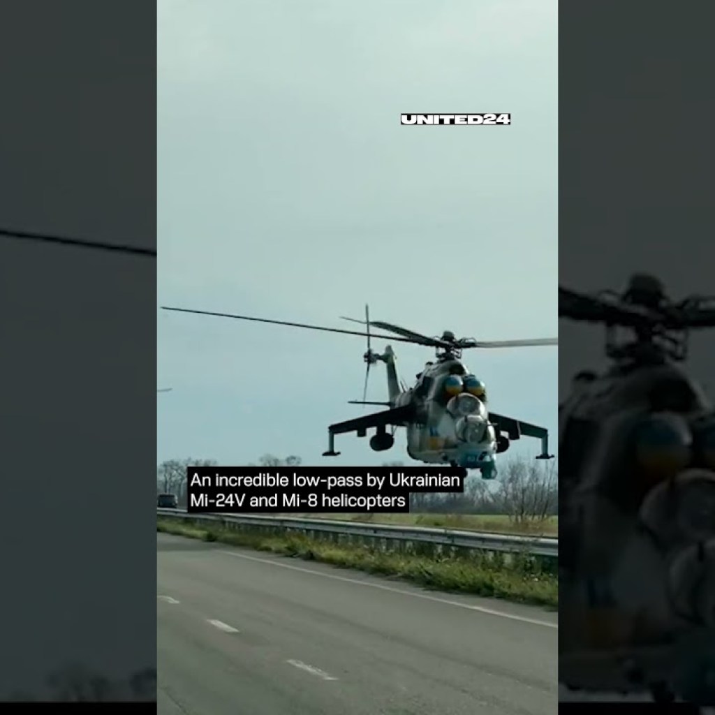 An incredible low-pass by Ukrainian MI-24V and Mi-8 helicopters ? #warinukraine #counteroffensive An incredible low-pass by Ukrainian MI-24V and Mi-8 helicopters ? #warinukraine #counteroffensive