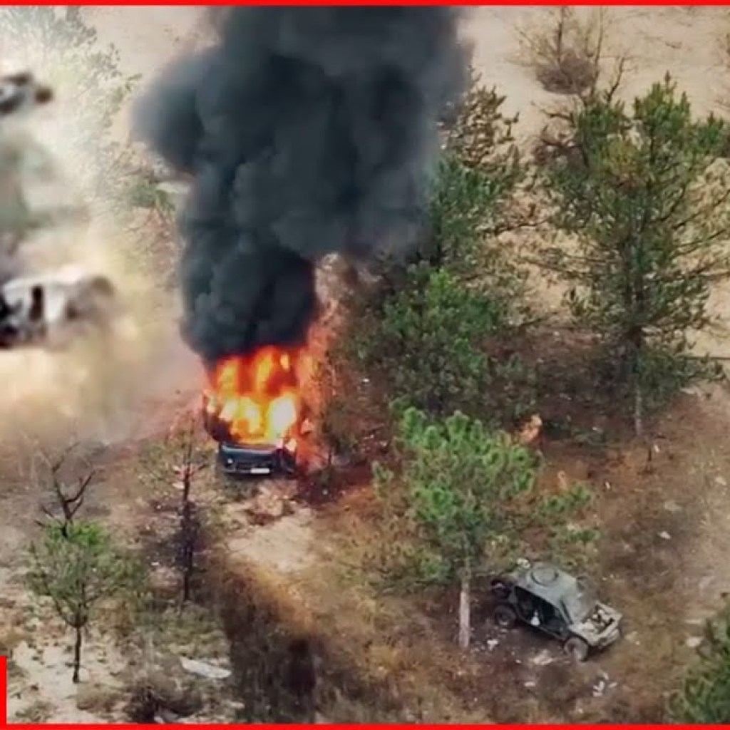 Ukrainian drones strike vehicles transporting Russian fighters to the front Ukrainian drones strike vehicles transporting Russian fighters to the front