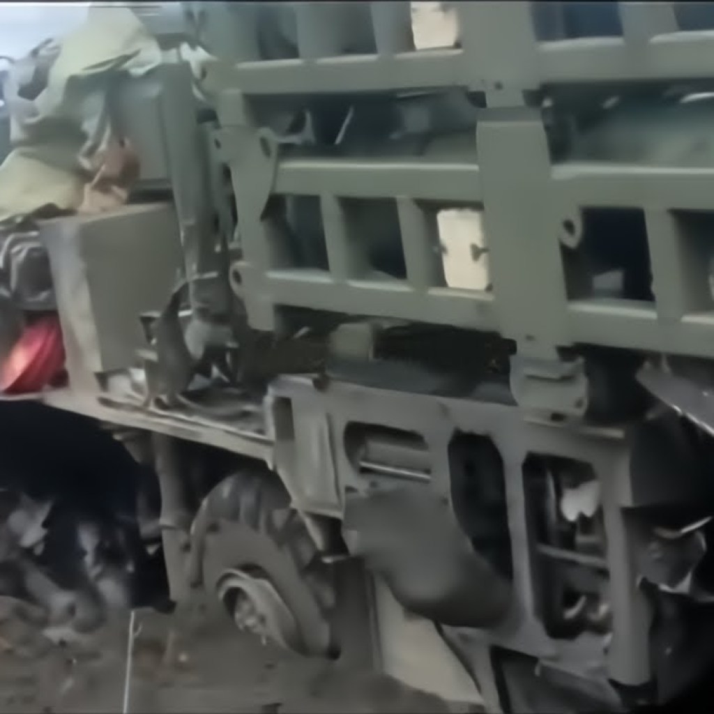 Russian S-350 Launcher Ran Over Their Own Mine Russian S-350 Launcher Ran Over Their Own Mine
