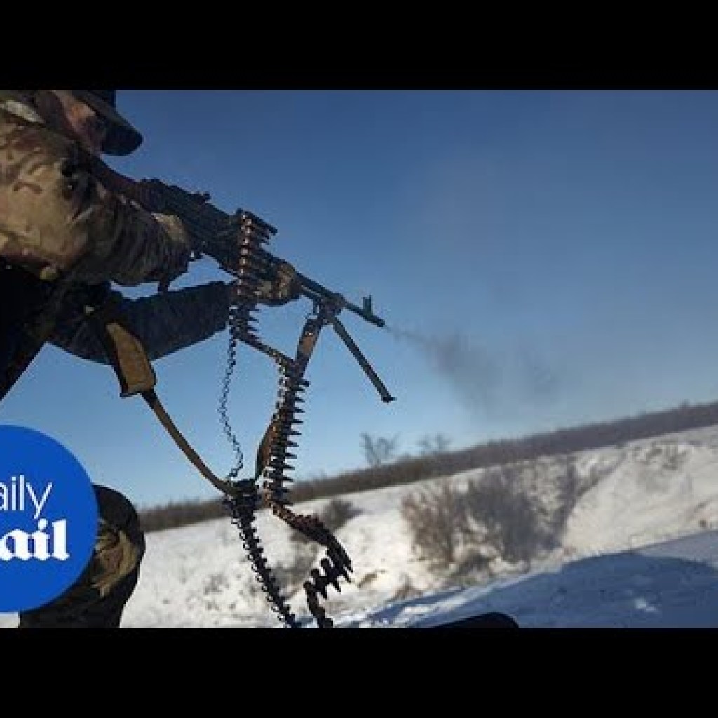 Brave Ukrainian soldier protects his trench during brutal trench warfare near Kupyansk Brave Ukrainian soldier protects his trench during brutal trench warfare near Kupyansk