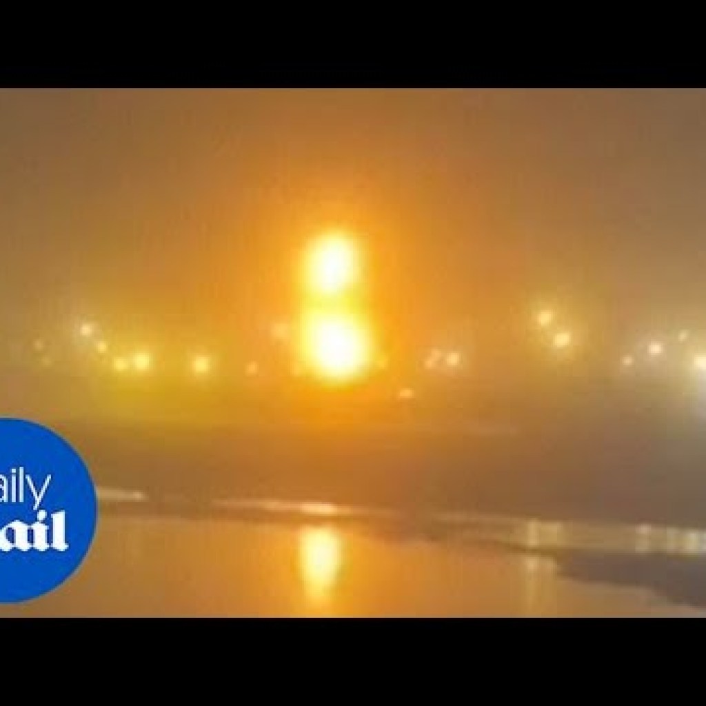 Fire engulfs Baltic Sea after Ukraine drone strike hits gas terminal Fire engulfs Baltic Sea after Ukraine drone strike hits gas terminal