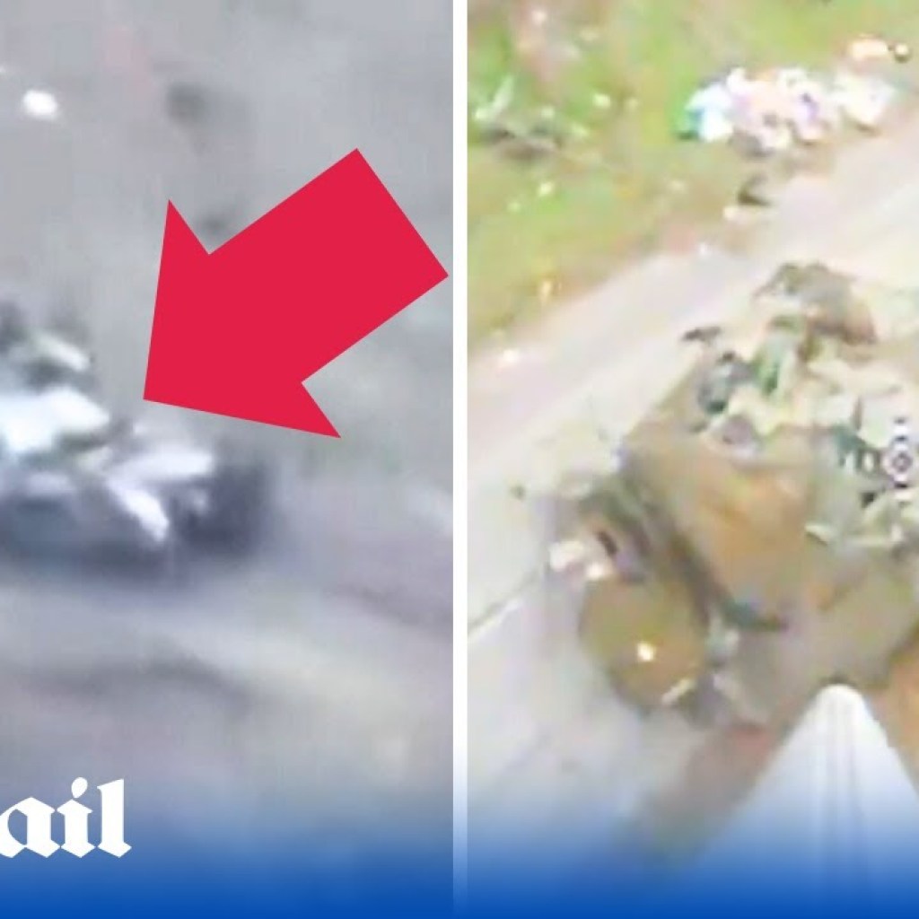 Russian soldiers abandon T-90 tank after Ukraine troops attack with two FPV drones Russian soldiers abandon T-90 tank after Ukraine troops attack with two FPV drones